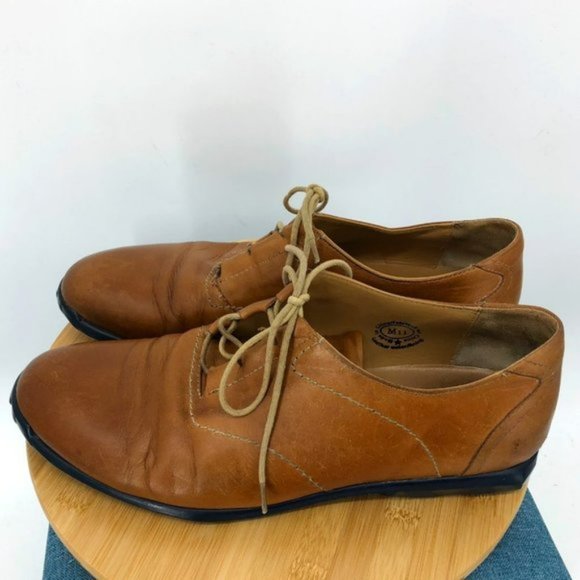 John Fluevog Mens tan Brown leather Future Tipton Laced Oxfords size 11 - Picture 4 of 7